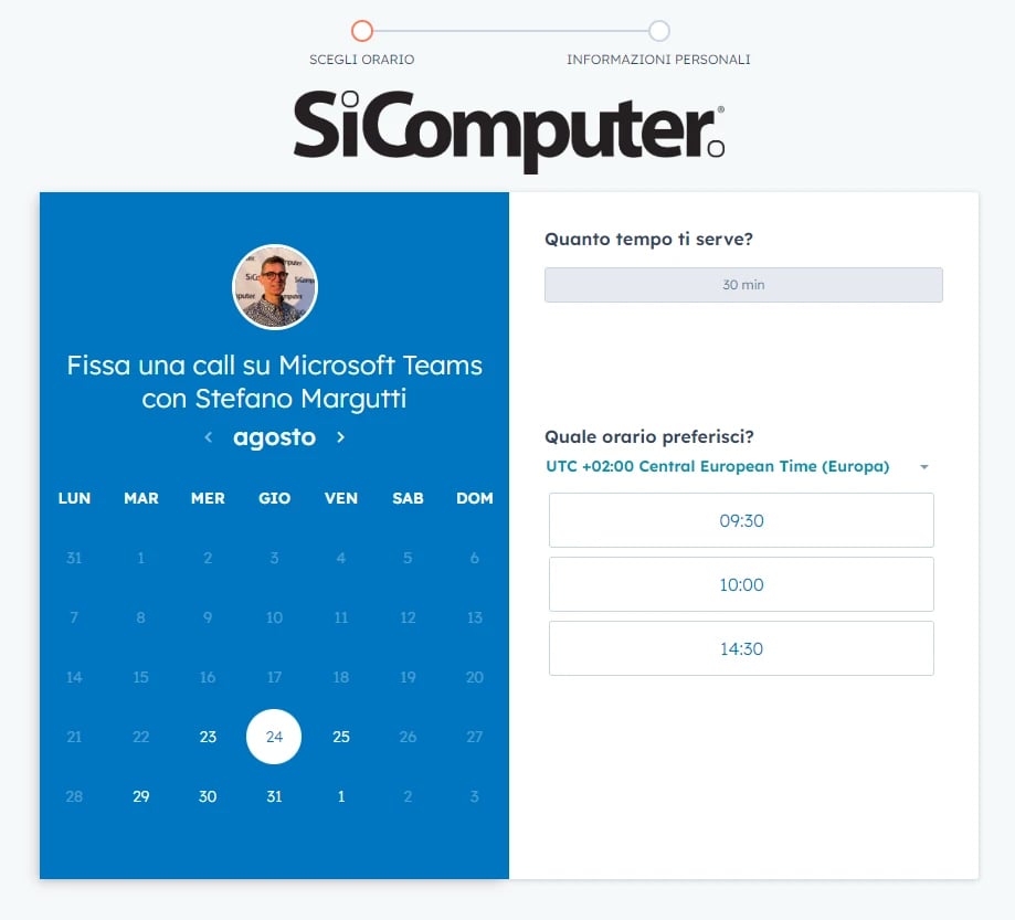 Academy - Calendario - Pagina di Programmazione