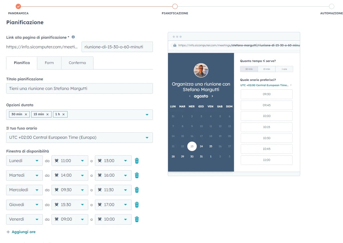 Academy - Calendario - Programmazione - Pianificazione