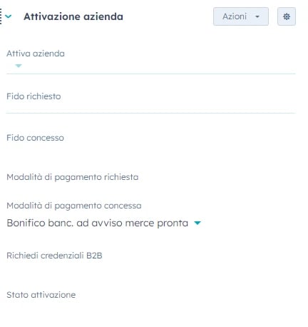 HubSpot - Attiva azienda