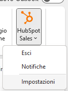 HubSpot - Add-in di Outlook - home