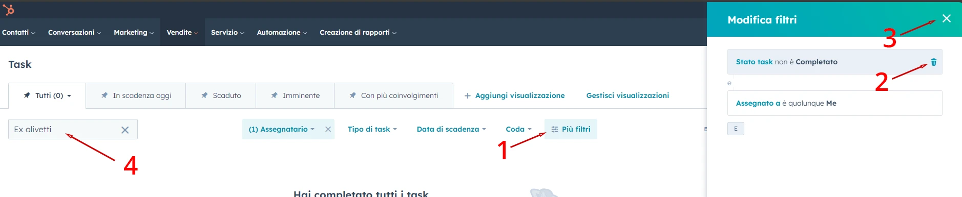 Moitorare i task - filtri